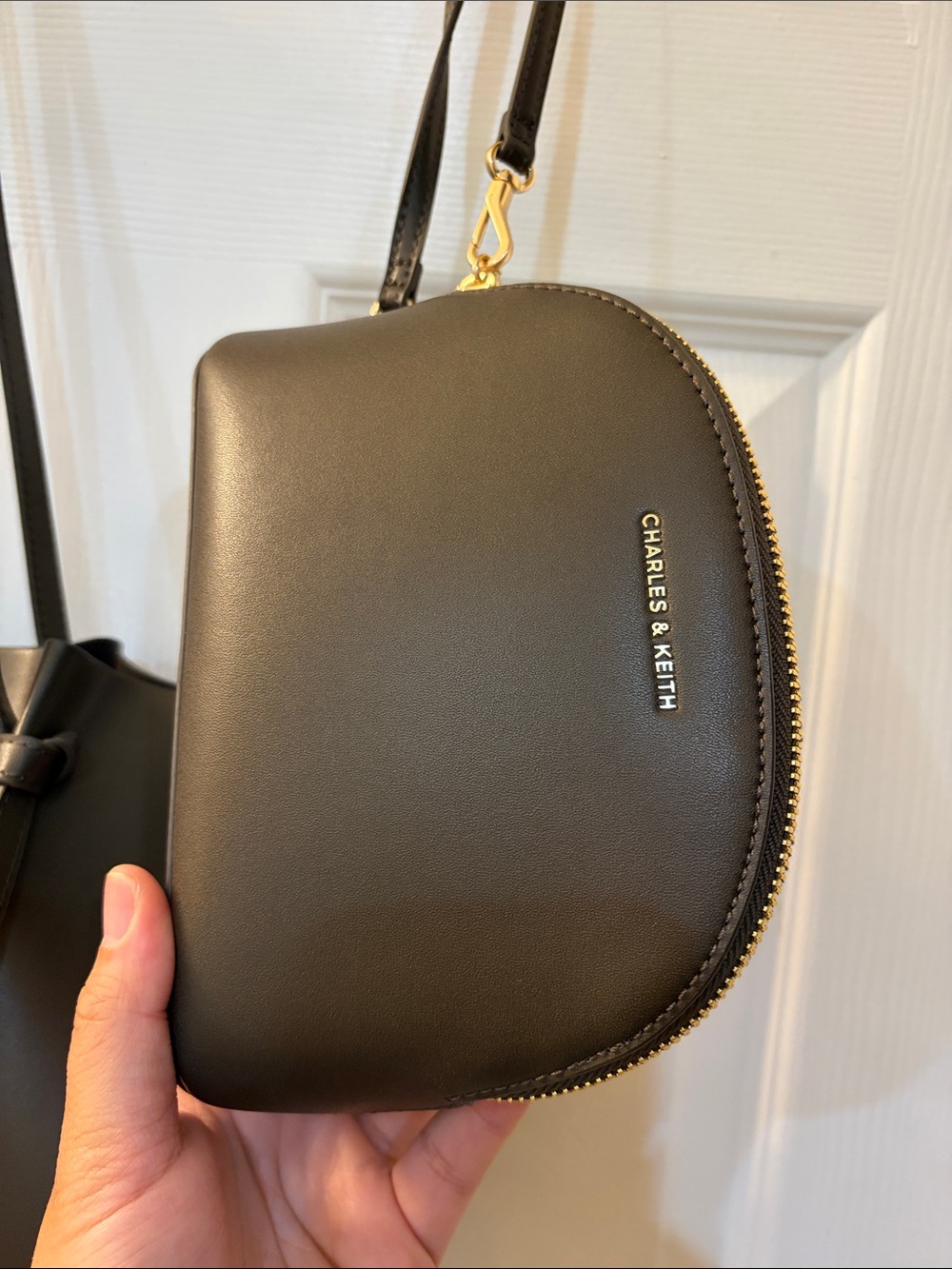 Charles & Keith Calla Tote in Dark Moss - Picture 6 of 8